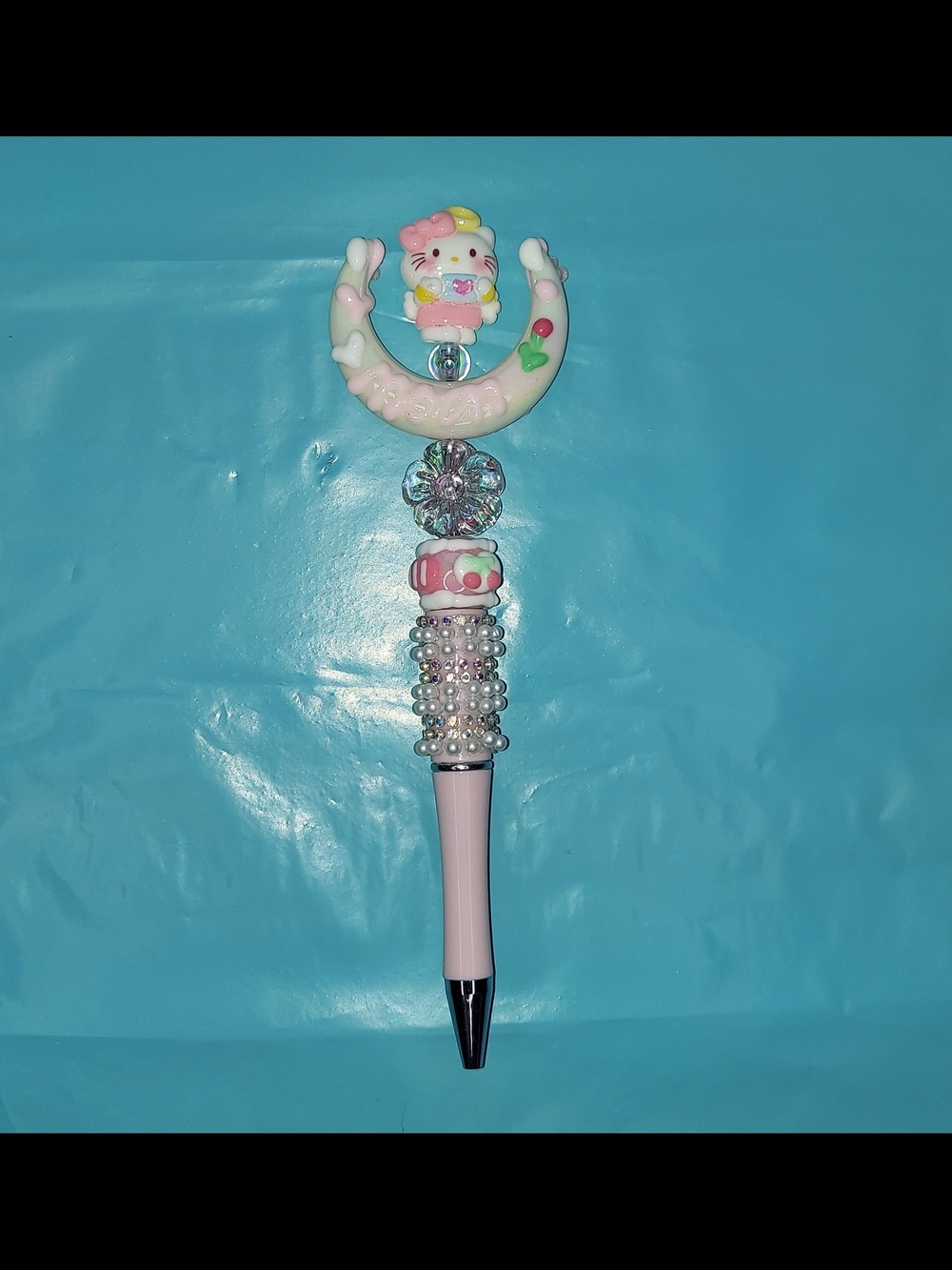 Hello Kitty Pink Beaded Decorative Pen #1